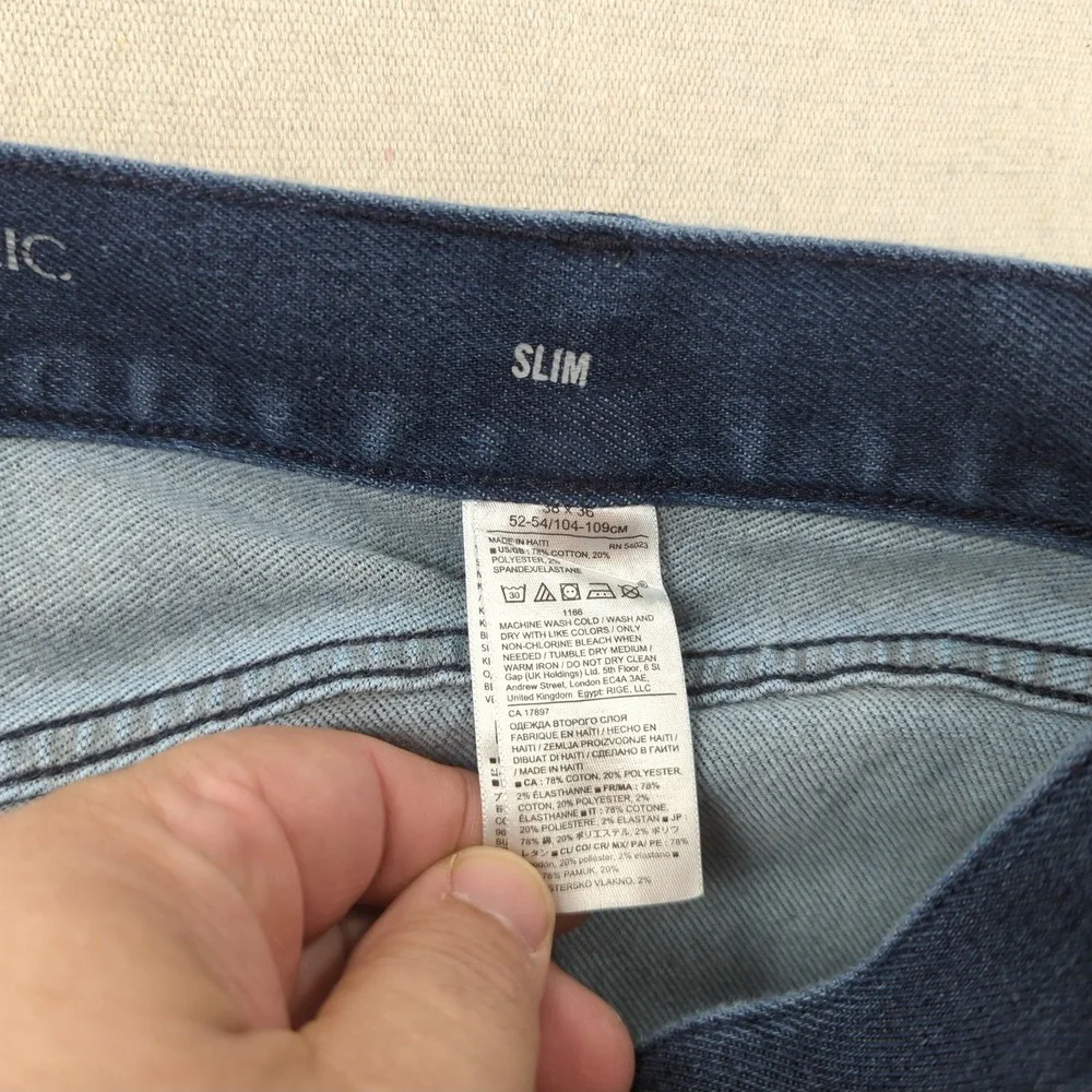 Banana Republic Jeans Mens 38x36 Blue Traveler Slim Fit Casual Stretch